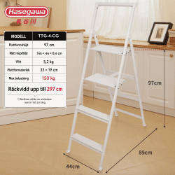 Hasegawa Trappstege med Handtag – 4 steg
