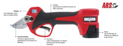 Zoom bild av ARS Batteridriven Sekatör, Cut 25mm