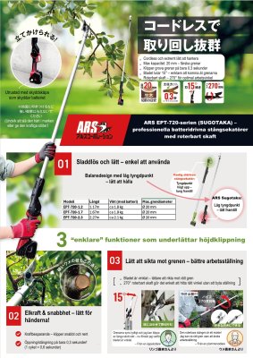 Zoom bild av ARS ET-720-2.3 batteridriven stångsekatör, 2.3m